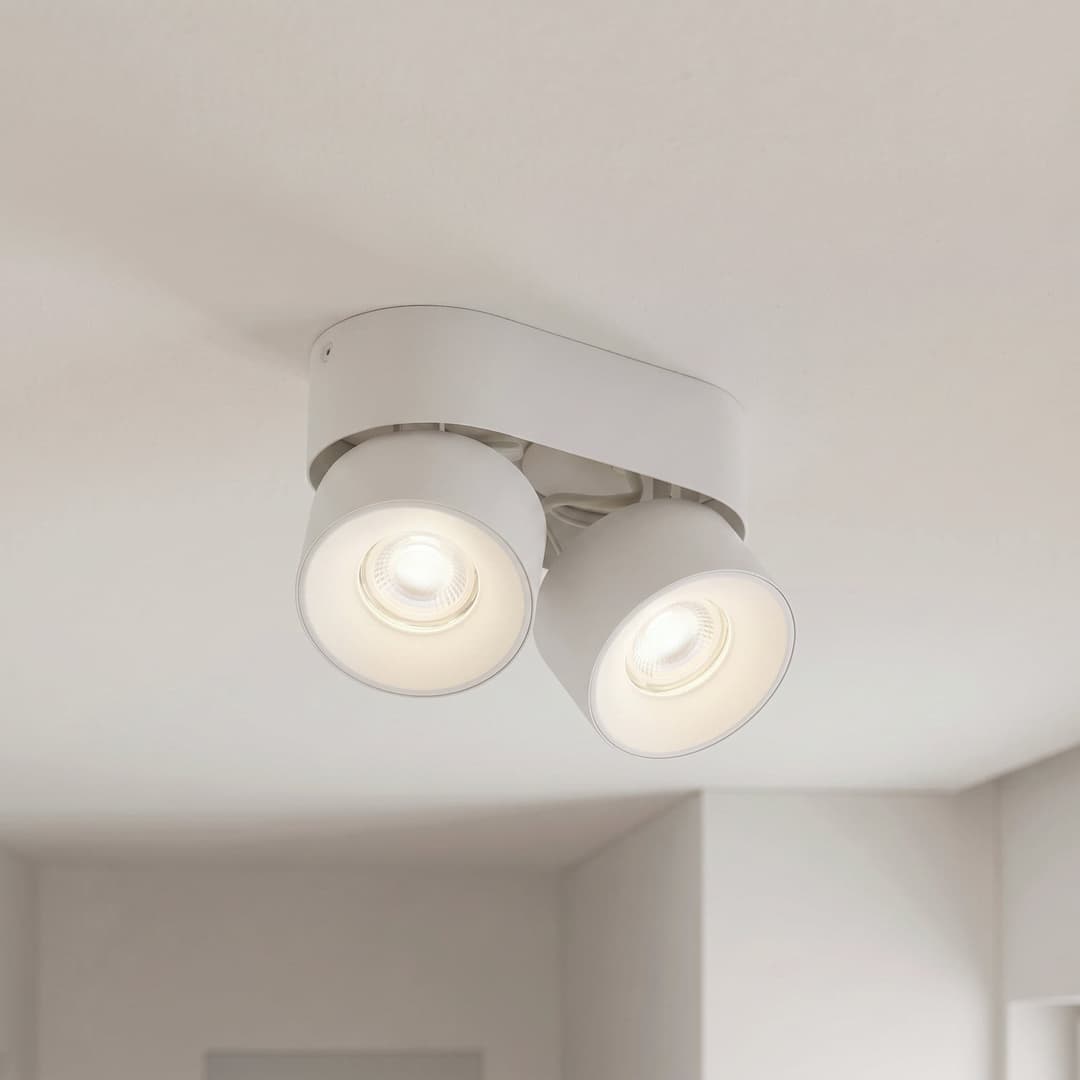 Rotari basic Strahler, 2-flg., weiß, 18 cm, GU10 - Prios - Wohnzimmer - Modern - Metall - Mehrflammig