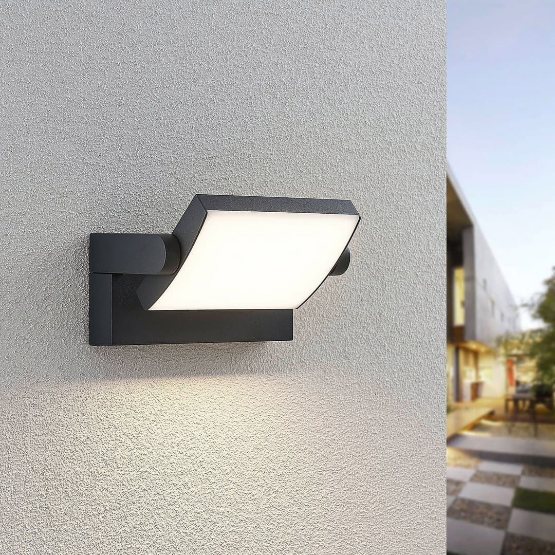 Lindby LED-Außenwandleuchte Sherin, 2er-Set, drehbar - Balkon - Modern - Aluminium - Mehrflammig