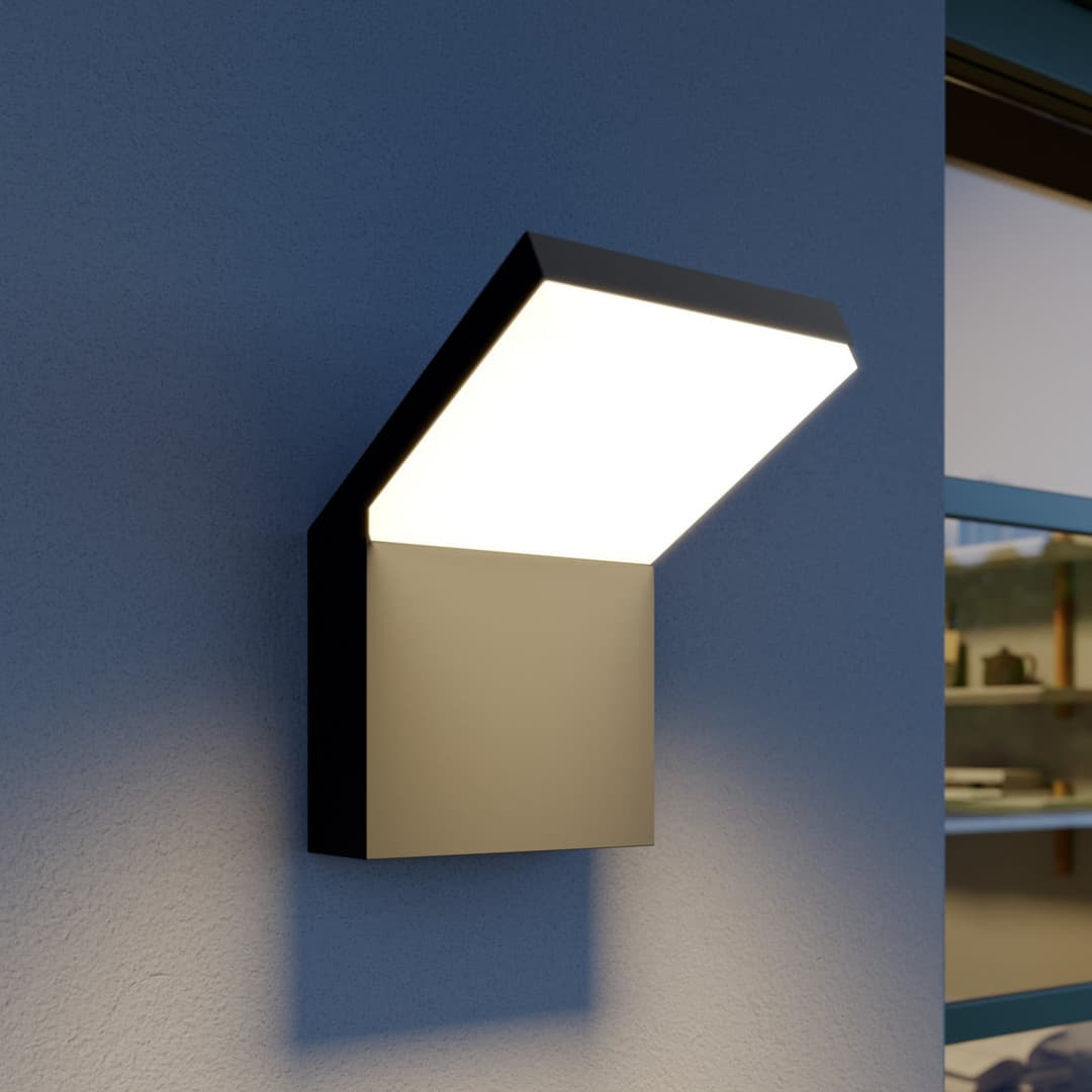 Yolena Außenwandleuchte Dark Grey White - Arcchio - Balkon - Modern - Metall - Einflammig
