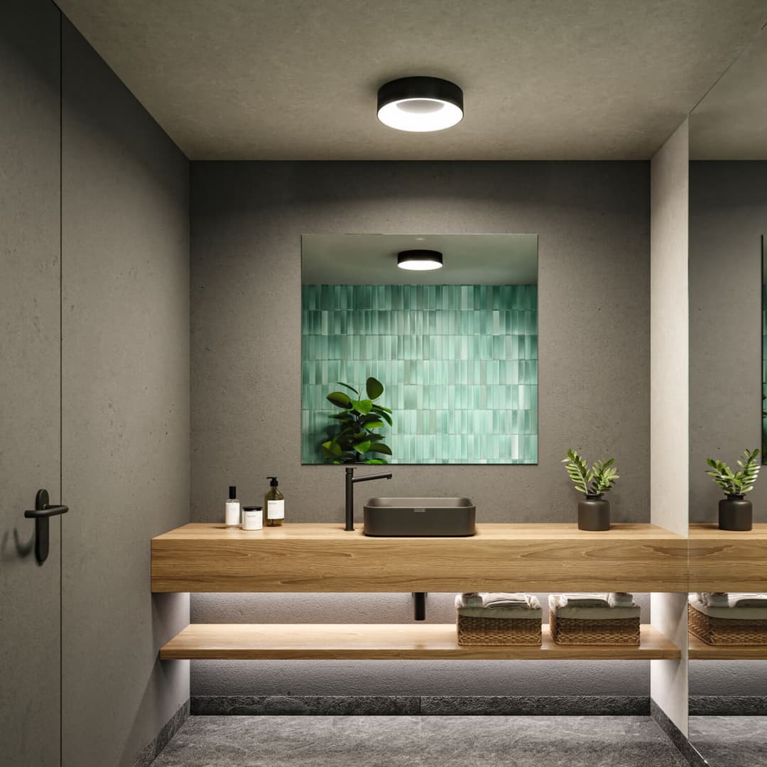 Casca LED Deckenleuchte IP44 Weiß/Matt Schwarz - Paulmann - Badezimmer - Modern - Metall - Bündig