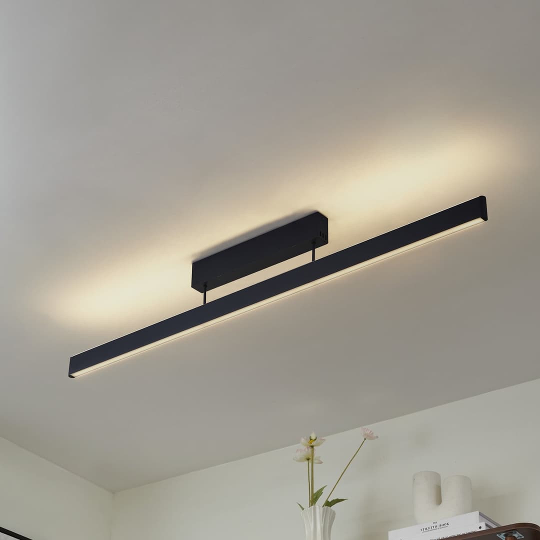 Mylosh Smart-LED-Deckenleuchte, CCT, Tuya, schwarz - Lucande - Esszimmer - Modern - Aluminium - Balken