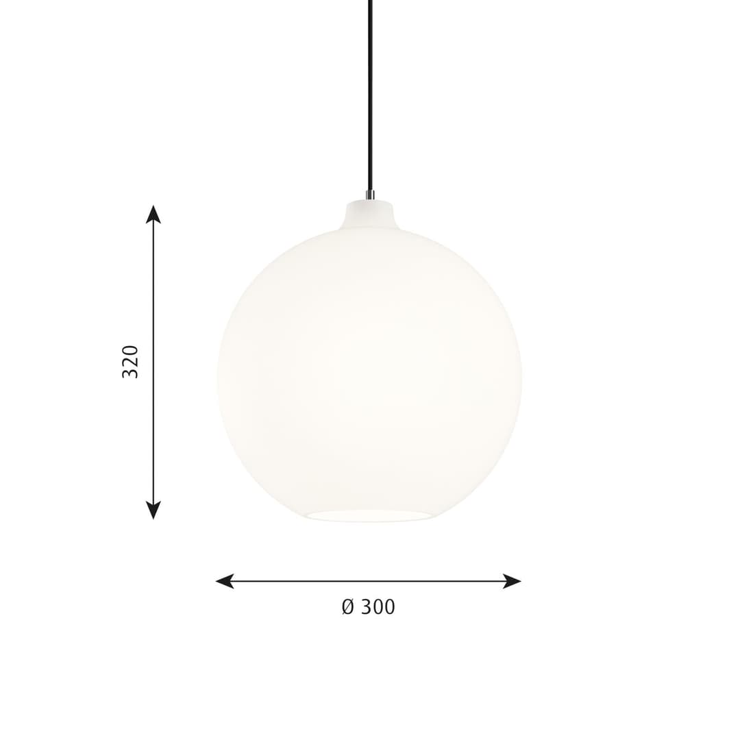 Wohlert Pendelleuchte Ø30 cm White Opal - Louis Poulsen - Wohnzimmer - Design - Glas - Einflammig