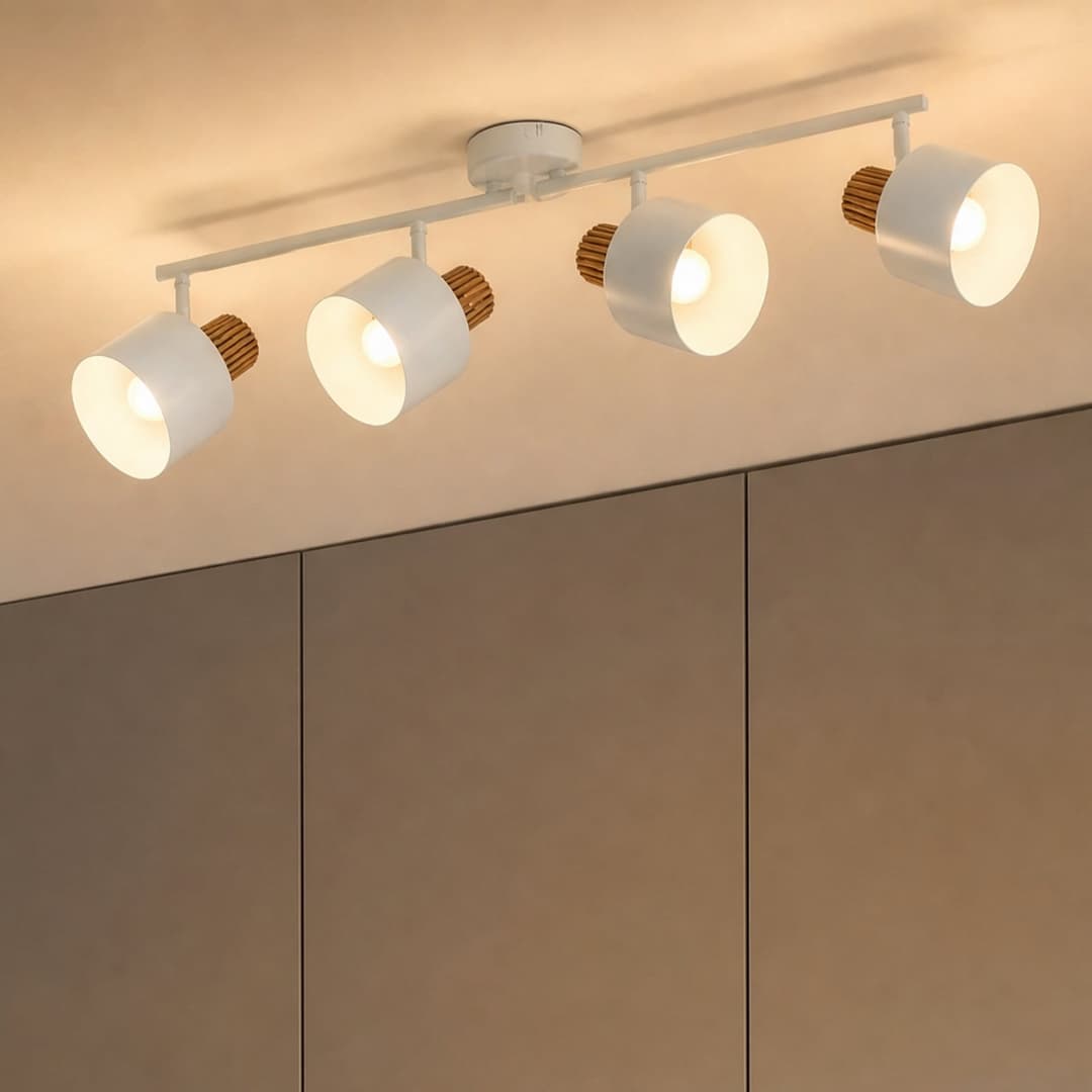 Lenja Deckenstrahler, E14, beige, vierflammig, Metall - Lindby - Wohnzimmer - Modern - Mehrflammig
