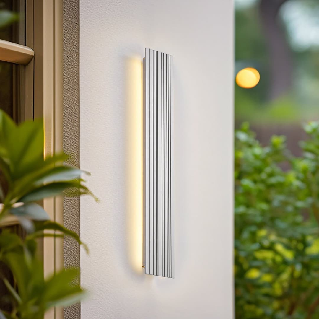 Melira LED-Außenwandleuchte, hellgrau, Länge 60 cm - Lucande - Terrasse - Modern - Aluminium - Einflammig