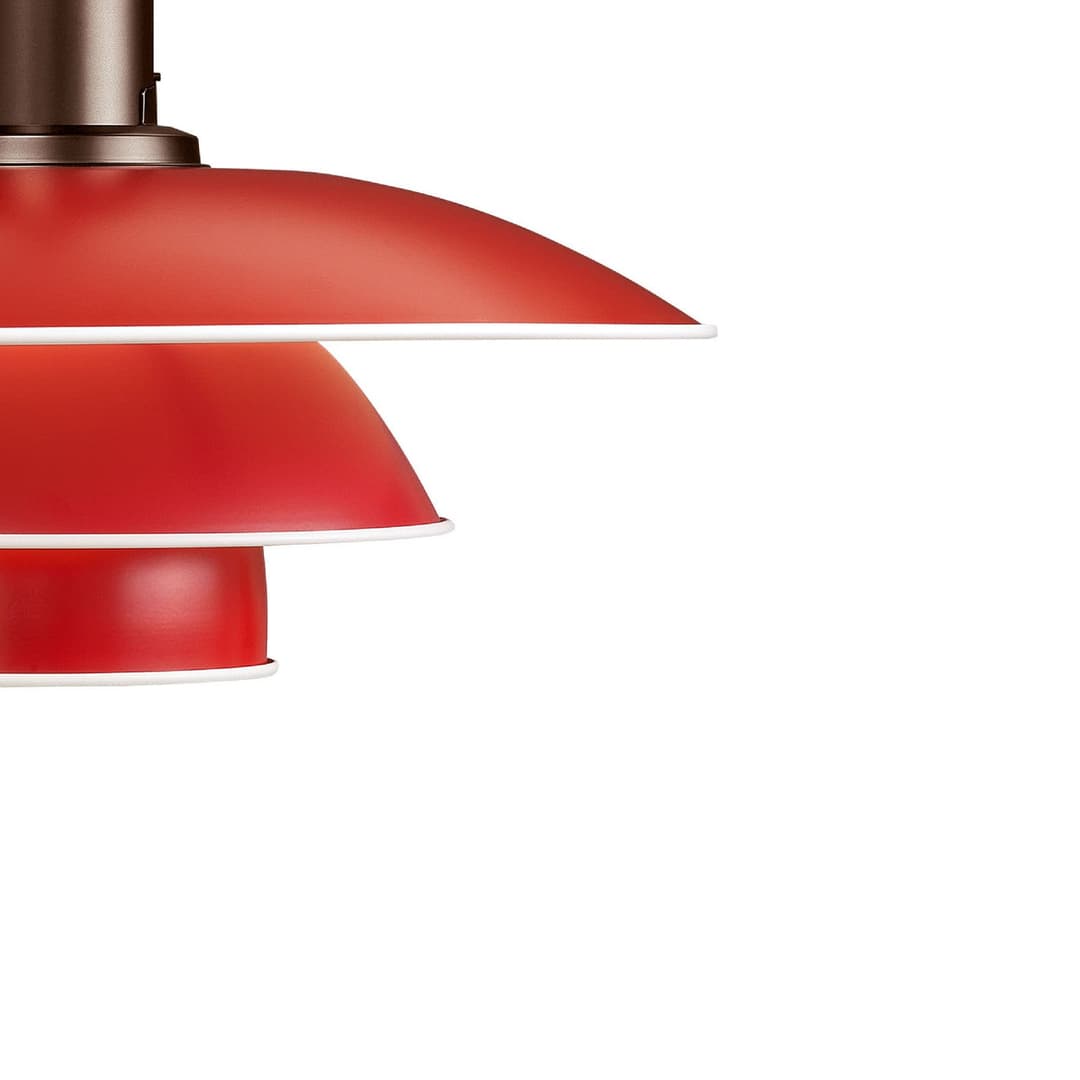 PH 3½-3 Pendelleuchte Rot - Louis Poulsen PH 3 1/2-3 - Wohnzimmer - Design - Metall - Einflammig