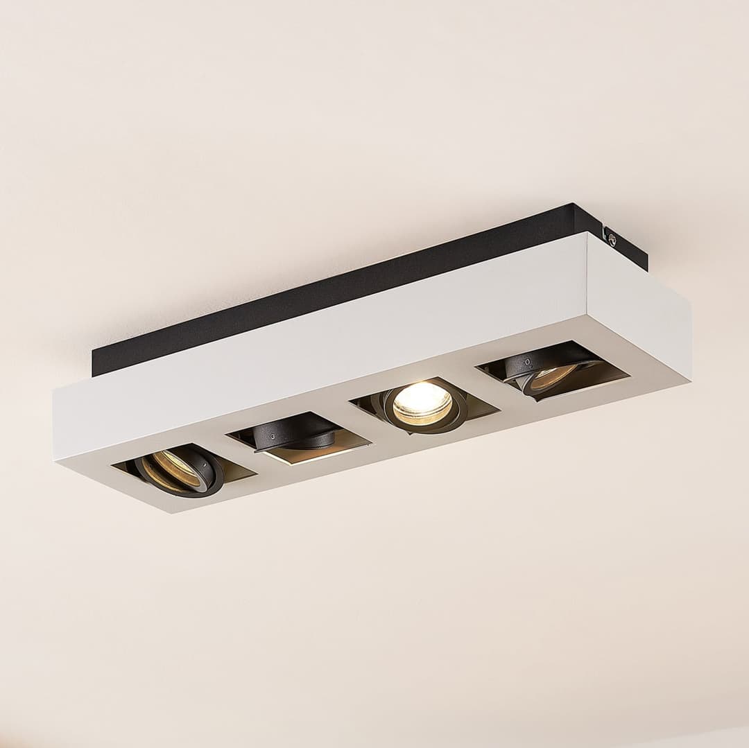 Vince 4 Deckenleuchte Weiß/Schwarz - Arcchio - Küche - Modern - Aluminium - Eckig