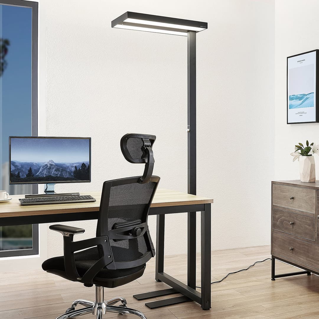 Logan Stehleuchte Schwarz dimmbar Sensor - Arcchio Logan Pro - Arbeitszimmer / Büro - Modern - Aluminium - Eckig