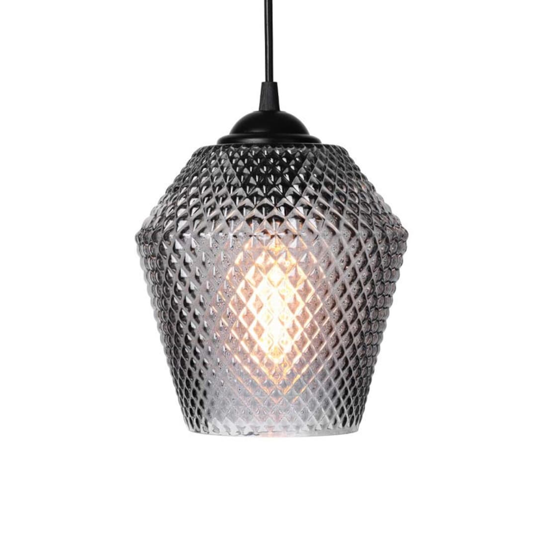 NOBB Hängelampe, rauchgrau, Ø 17 cm, Glas, E27 - Halo Design - Wohnzimmer - Einflammig