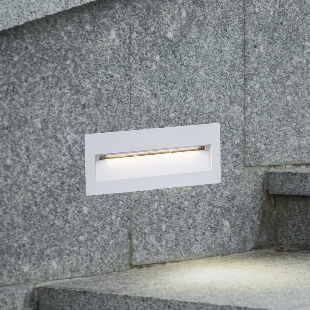 Loya LED Indbygnings Wandleuchte 23x8 IP54 Weiß - Lucande - Terrasse - Modern - Aluminium - Eckig