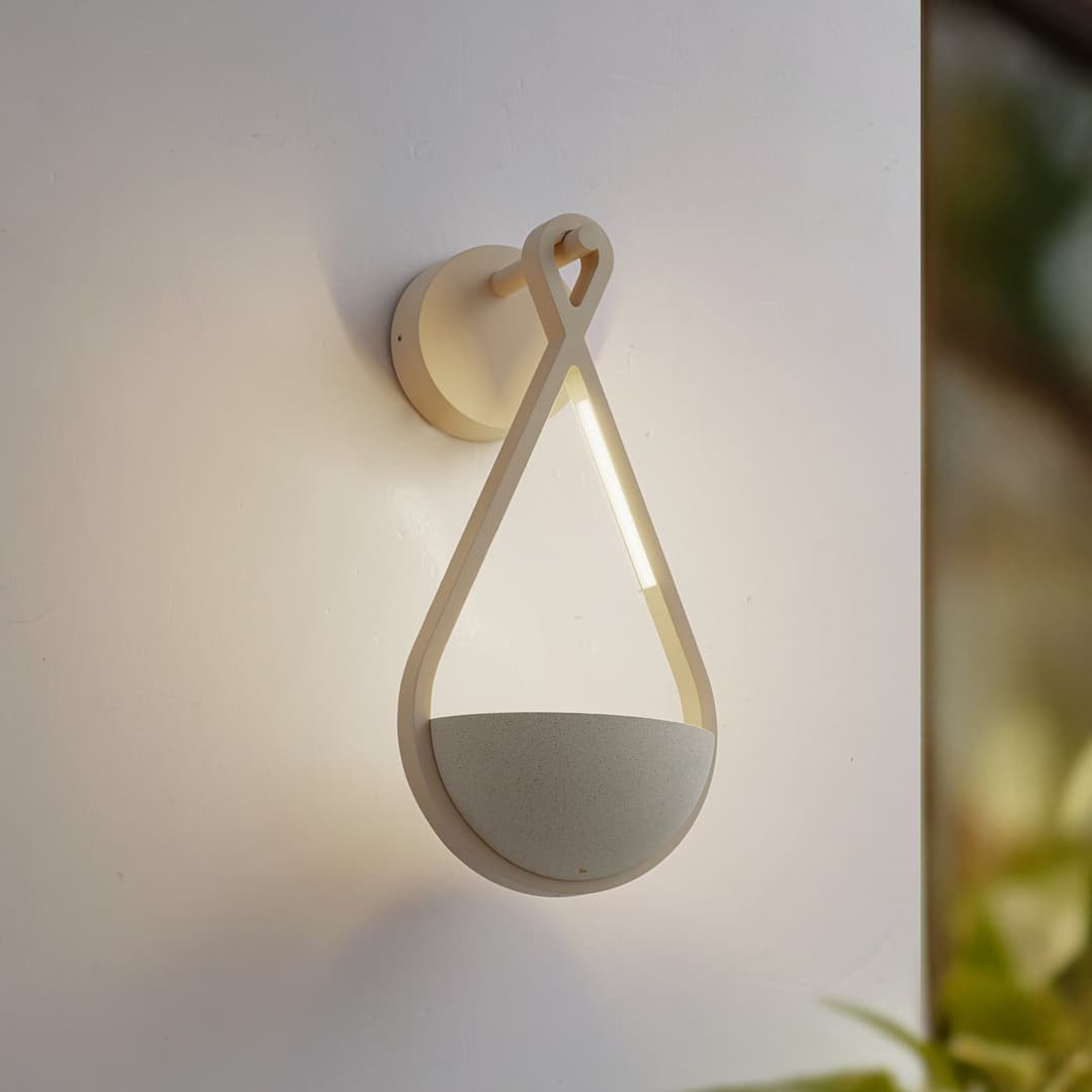 Florka LED-Außenwandleuchte Blumenampel IP54 Beton - Lucande - Terrasse - Modern - Einflammig