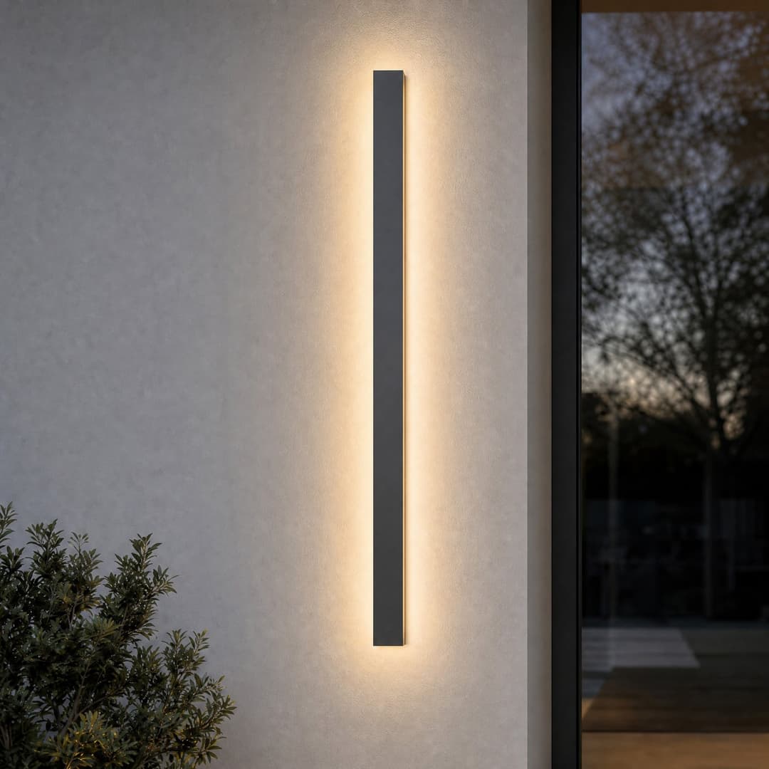 Lengo LED-Außenwandleuchte, 3.000 K, anthrazit, 100 cm, up/down - Lucande - Modern - Aluminium - Eckig