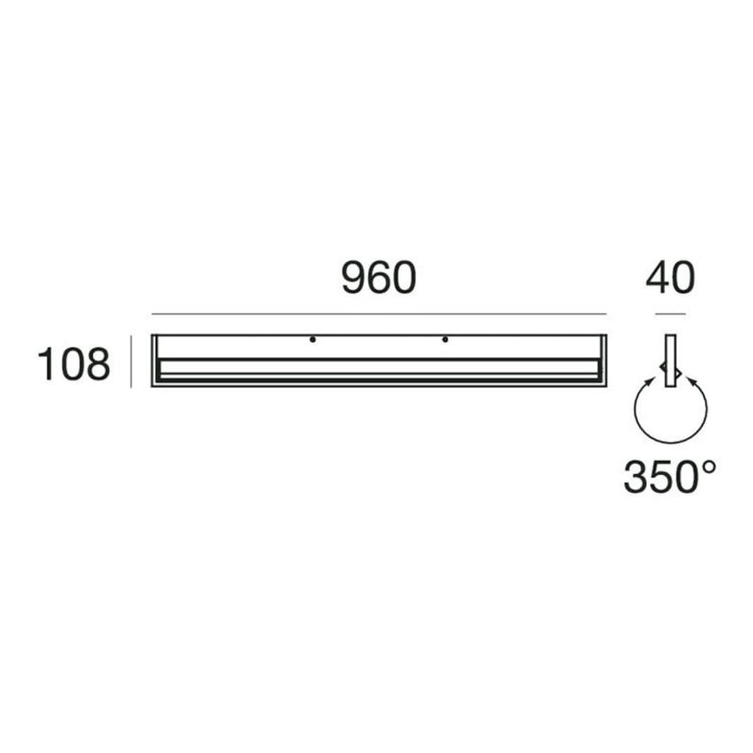 Tablet W1 LED-Wandleuchte, Breite 96 cm, weiß - Stilnovo - Wohnzimmer - Modern - Metall - Eckig