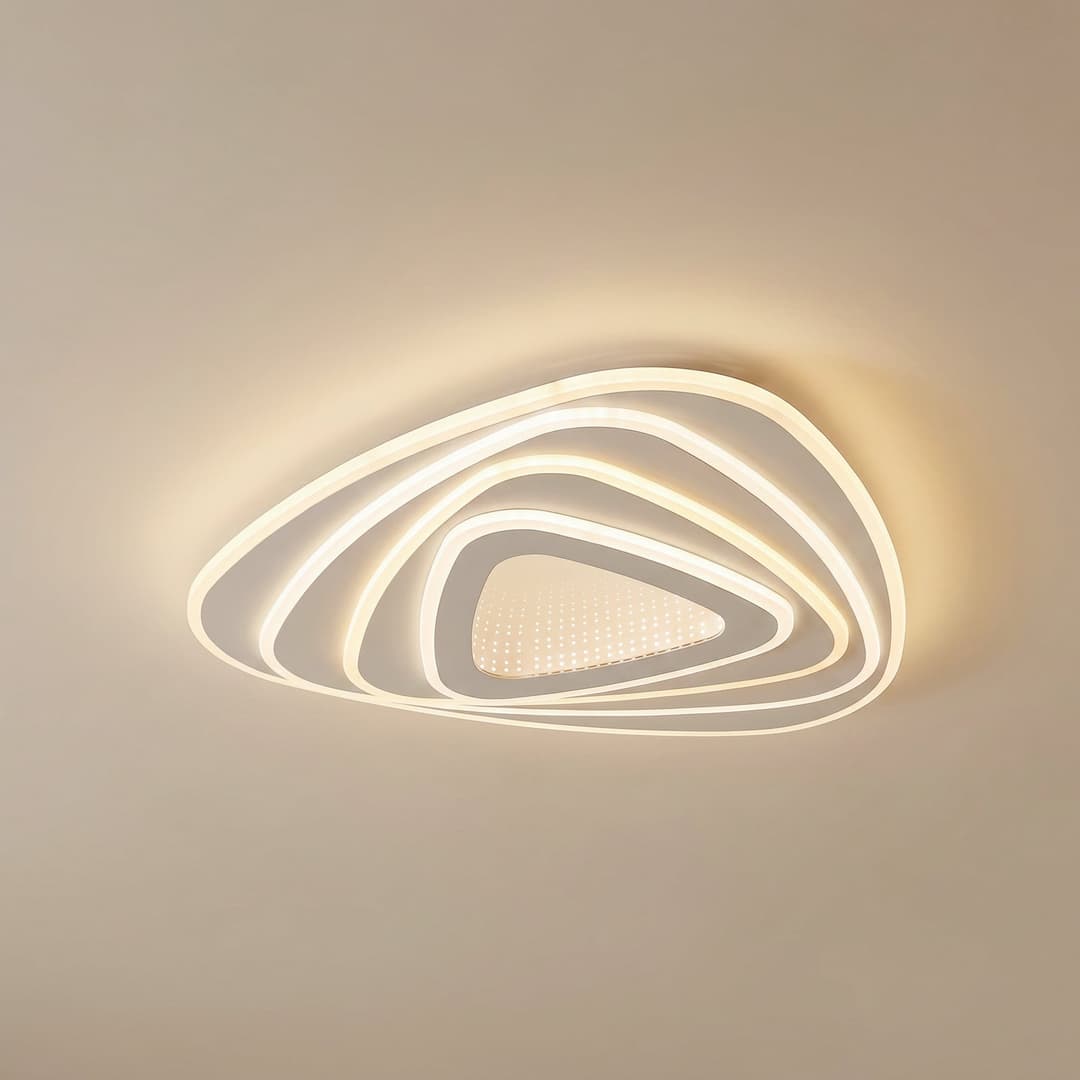 Rebeka LED-Deckenleuchte, CCT, 48 x 49 cm, Fernbedienung - Lindby - Wohnzimmer - Modern - Metall - Dreieckig