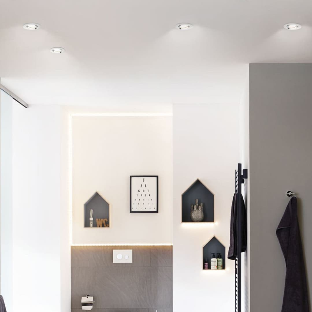 Nova Einbauspot, 3er, weiß, dimmbar, IP65, 2700K - Paulmann - Wohnzimmer - Modern - Metall - Einflammig