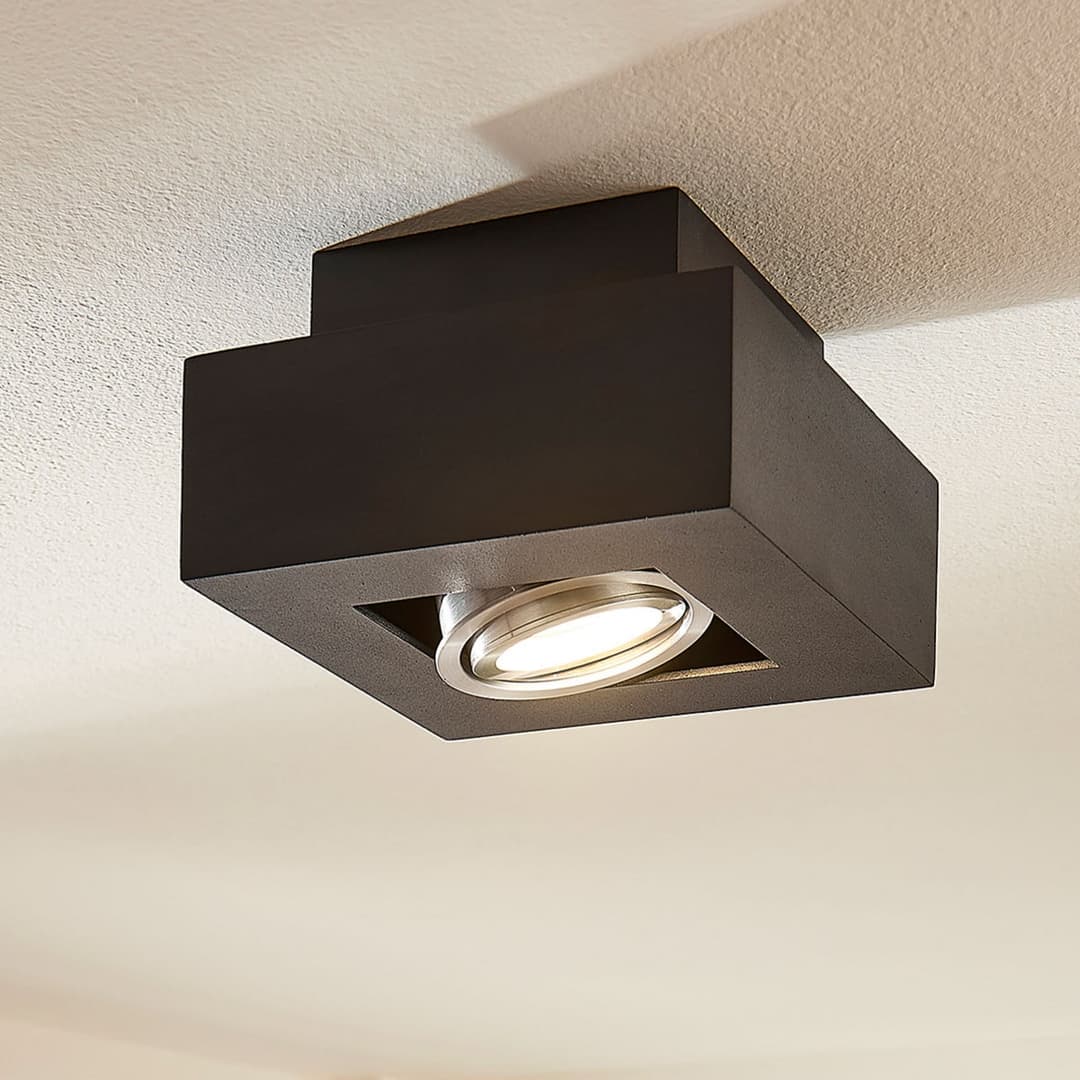 Vince 1 Deckenleuchte Black - Arcchio - Flurbereich - Modern - Aluminium - Eckig