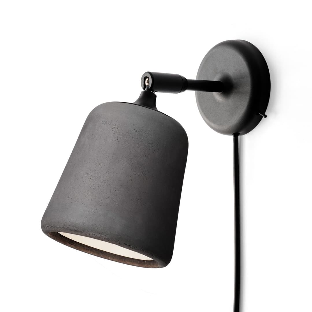 Material Wandleuchte Dark Grey Concrete - New Works Material The Originals - Wohnzimmer - Design - Stein - Einflammig