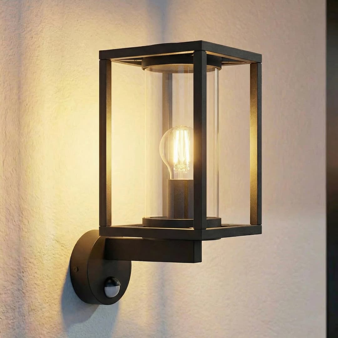 Ferda Up Außenwandleuchte IP44 w/Sensor Graphite - Lucande - Terrasse - Modern - Aluminium - Einflammig