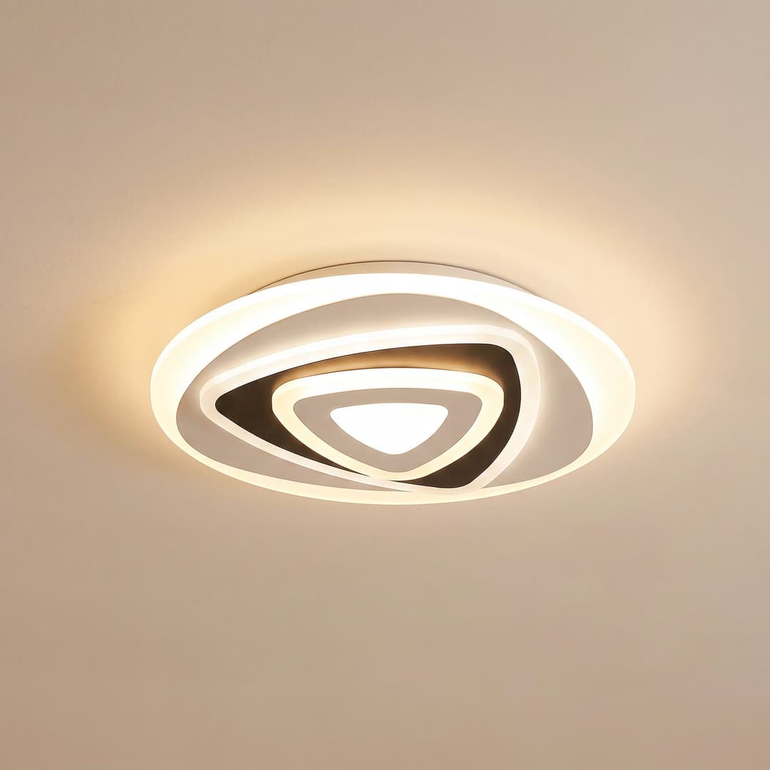 Rebeka LED Deckenleuchte White/Anthracite - Lindby - Wohnzimmer - Modern - Kunststoff - Rund