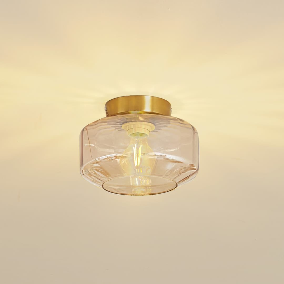 Hildur Deckenleuchte amber Ø 22 cm Glas - Lindby - Esszimmer - Einflammig