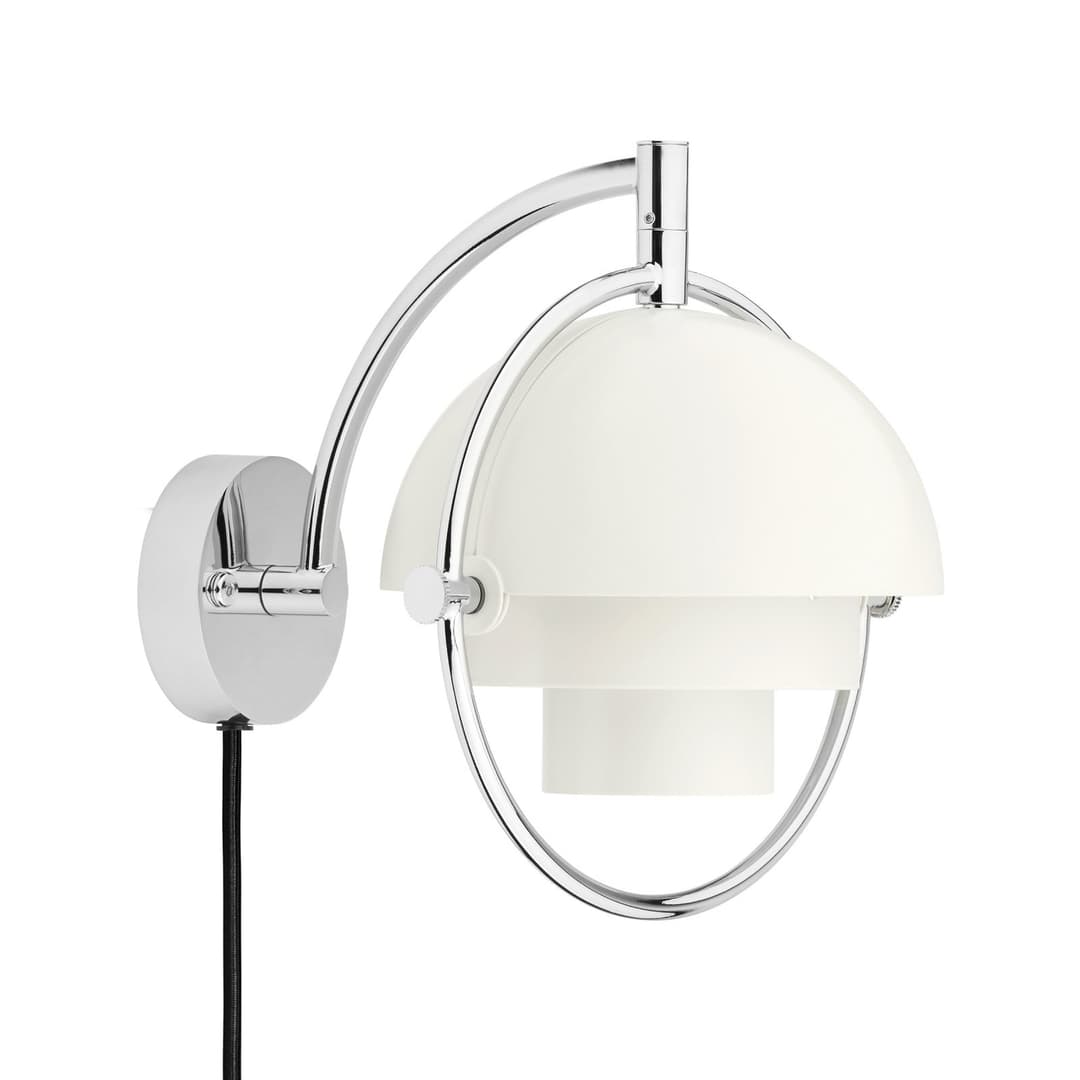 Multi-Line Wandleuchte chrom/weiß Metall G9 - GUBI Multi-Lite - Wohnzimmer - Design - Messing - Einflammig