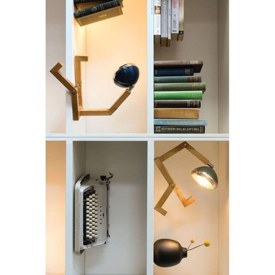 Mr. Wattson Tischlampe 28cm alu/blau - Piffany Copenhagen - Wohnzimmer - Design - Holz - Einflammig