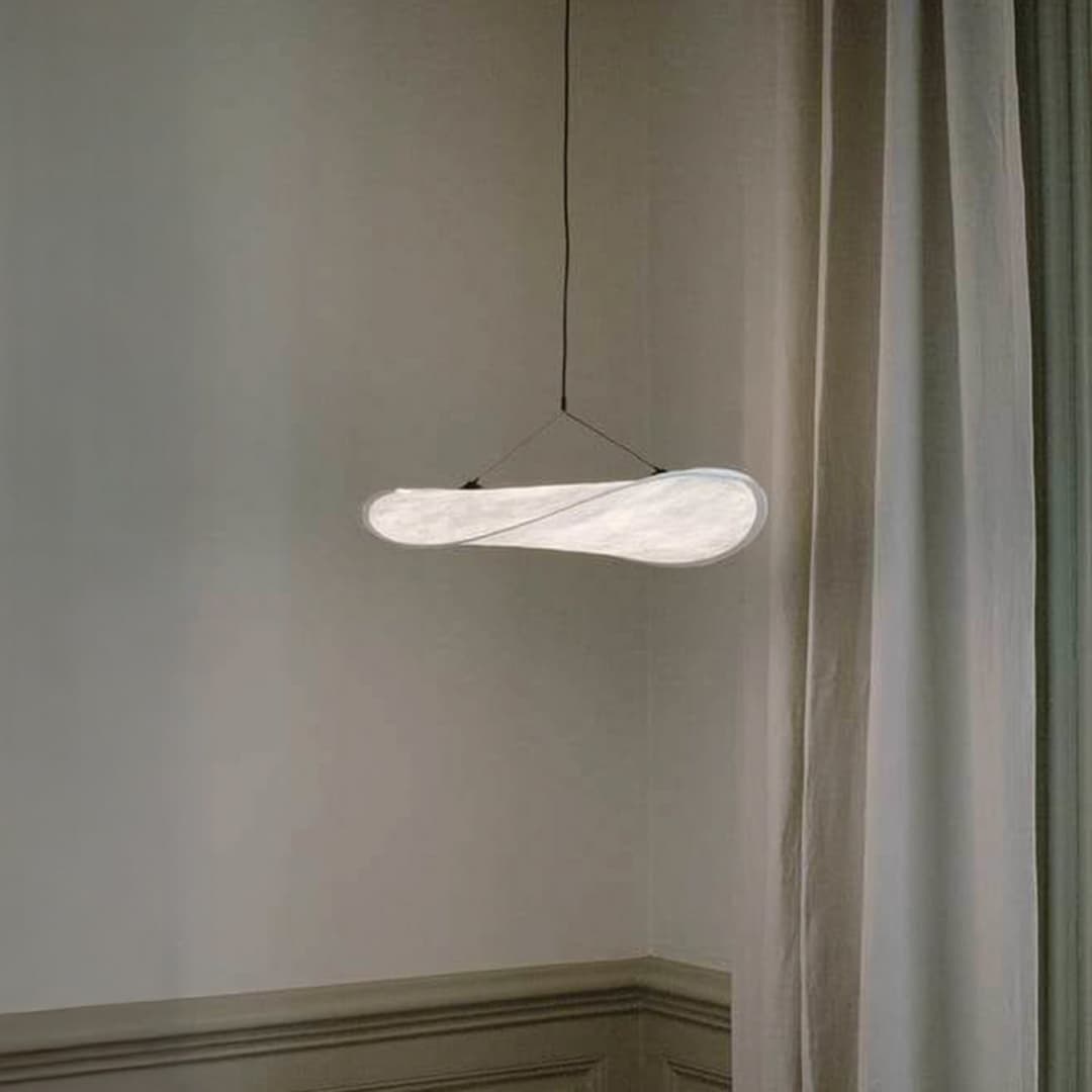 Tense LED-Pendelleuchte, Ø 55 cm, weiß - New Works - Esszimmer - Skandinavisch - Stoff / Textil - Mit Schirm