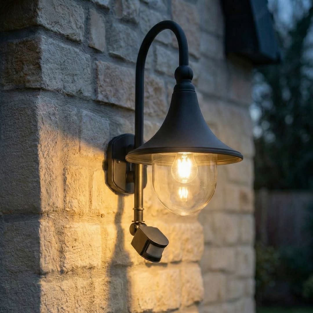 Daphne Außenwandleuchte w/Sensor Black - Lindby - Balkon - Modern - Aluminium - Einflammig