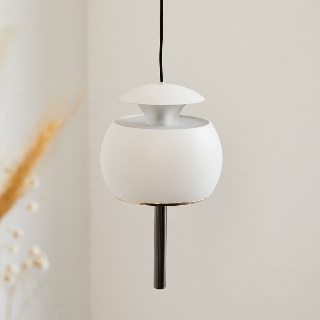 Parachute Pendelleuchte White - Loom Design - Wohnzimmer - Aluminium - Einflammig