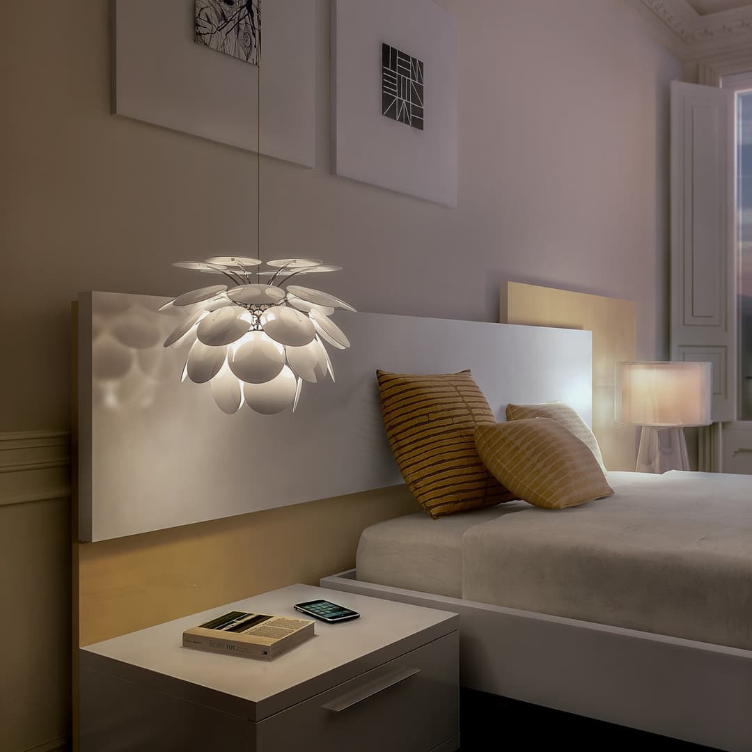 Discoco Pendelleuchte Ø35 Weiß - Marset Discocó - Wohnzimmer - Design - Kunststoff - Einflammig