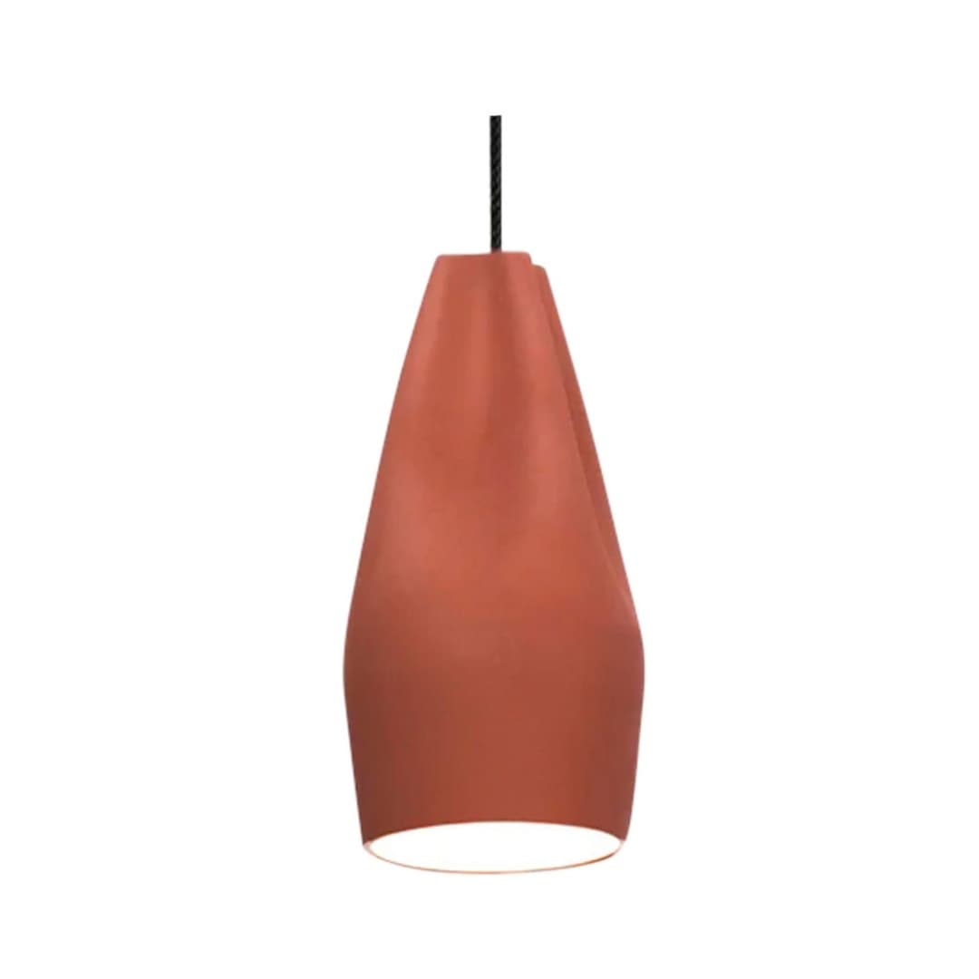 Pleat Box 13 LED Pendelleuchte Terracotta/Weiß - Marset - Wohnzimmer - Keramik