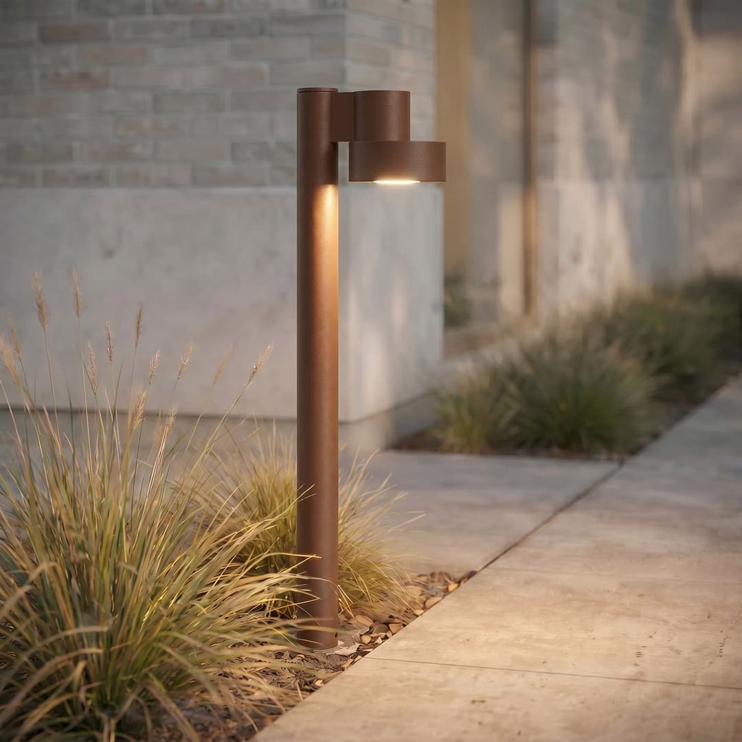 Elune LED-Wegeleuchte, braun, IP44, Höhe 77 cm - Lucande - Modern - Aluminium - Einflammig