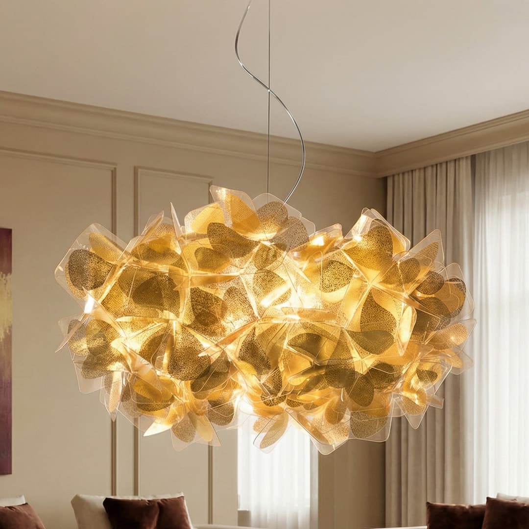 Clizia Mama Non Mama Hängelampe, Ø 53 cm, gold/klar - Slamp - Wohnzimmer - Design - Kunststoff - Mehrflammig