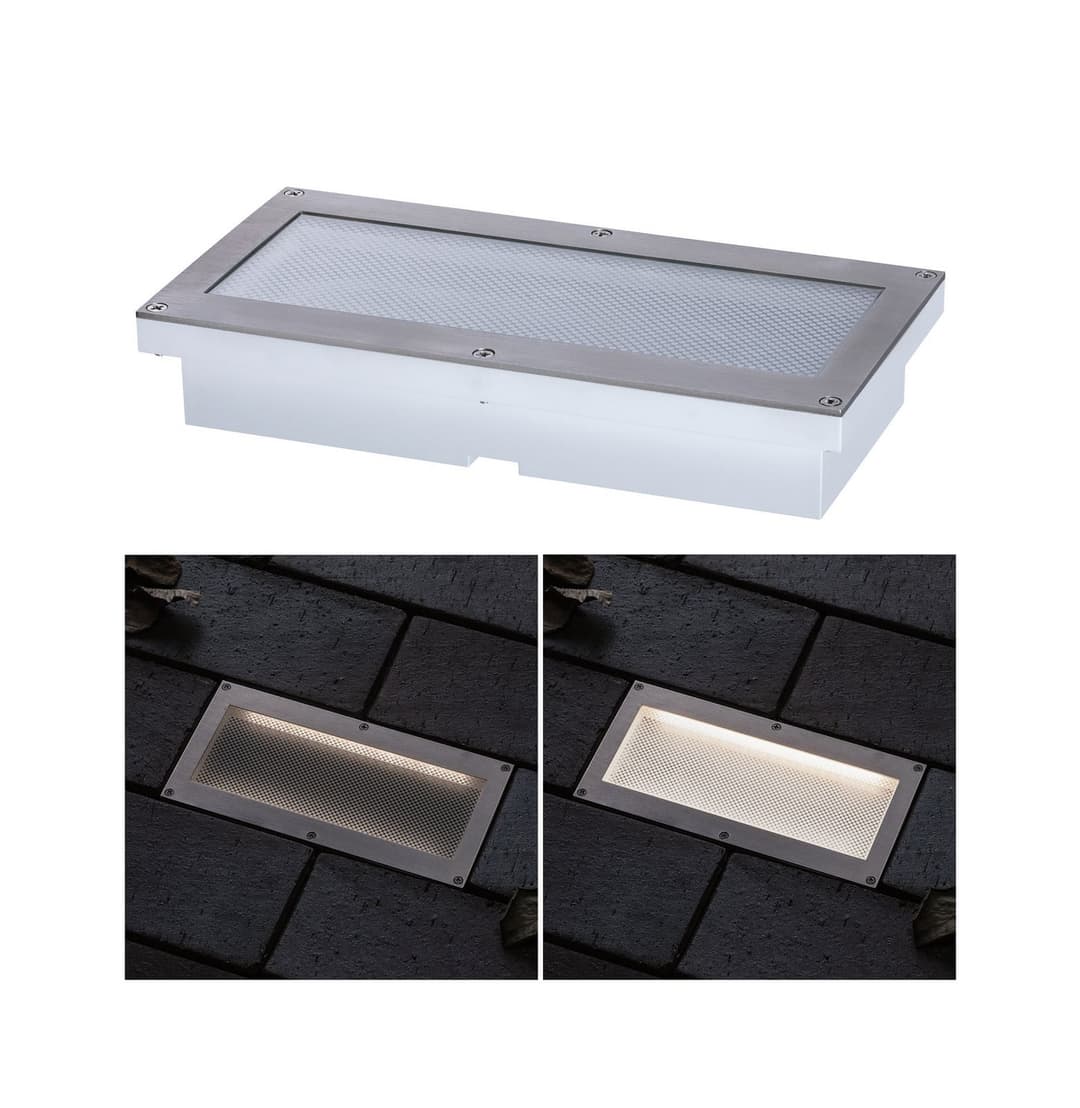 Brick LED-Bodeneinbauleuchte, grau, 10 x 20 cm - Paulmann - Modern - Metall - Eckig