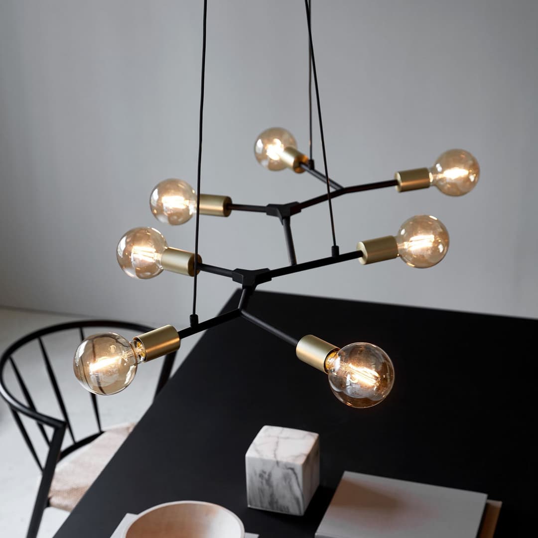 Josefine 7 Pendelleuchte Black - Nordlux - Wohnzimmer - Modern - Metall - Mehrflammig