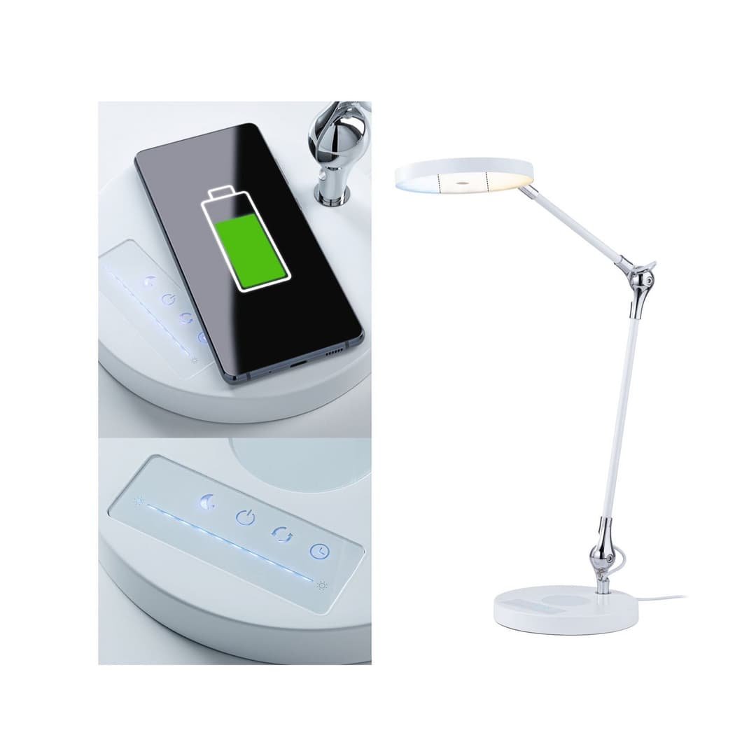 Numis Qi Tischleuchte w/Qi Wireless Charging Weiß - Paulmann - Arbeitszimmer / Büro - Modern - Metall - Einflammig