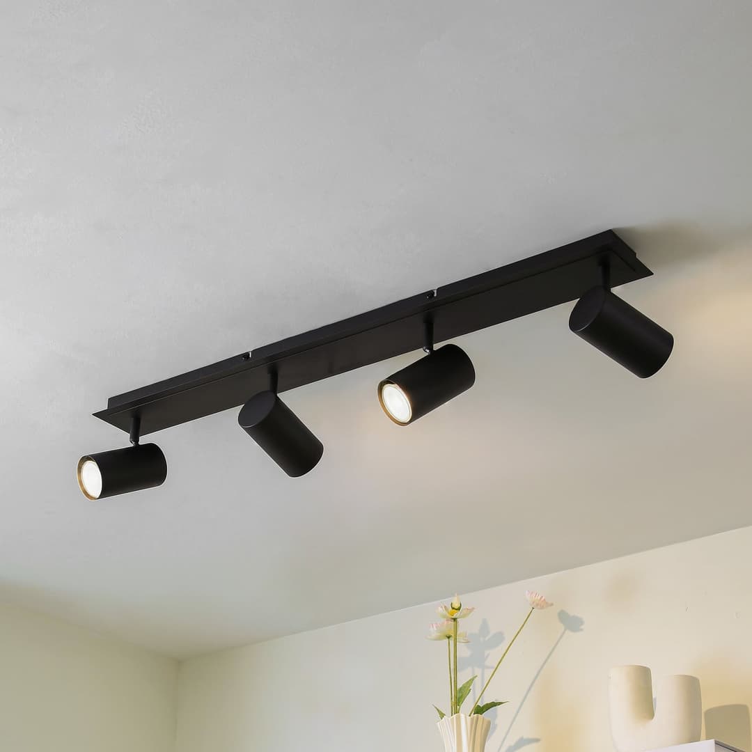 Joffrey 4 Deckenleuchte L80 Black - Lindby - Wohnzimmer - Modern - Metall - Mehrflammig