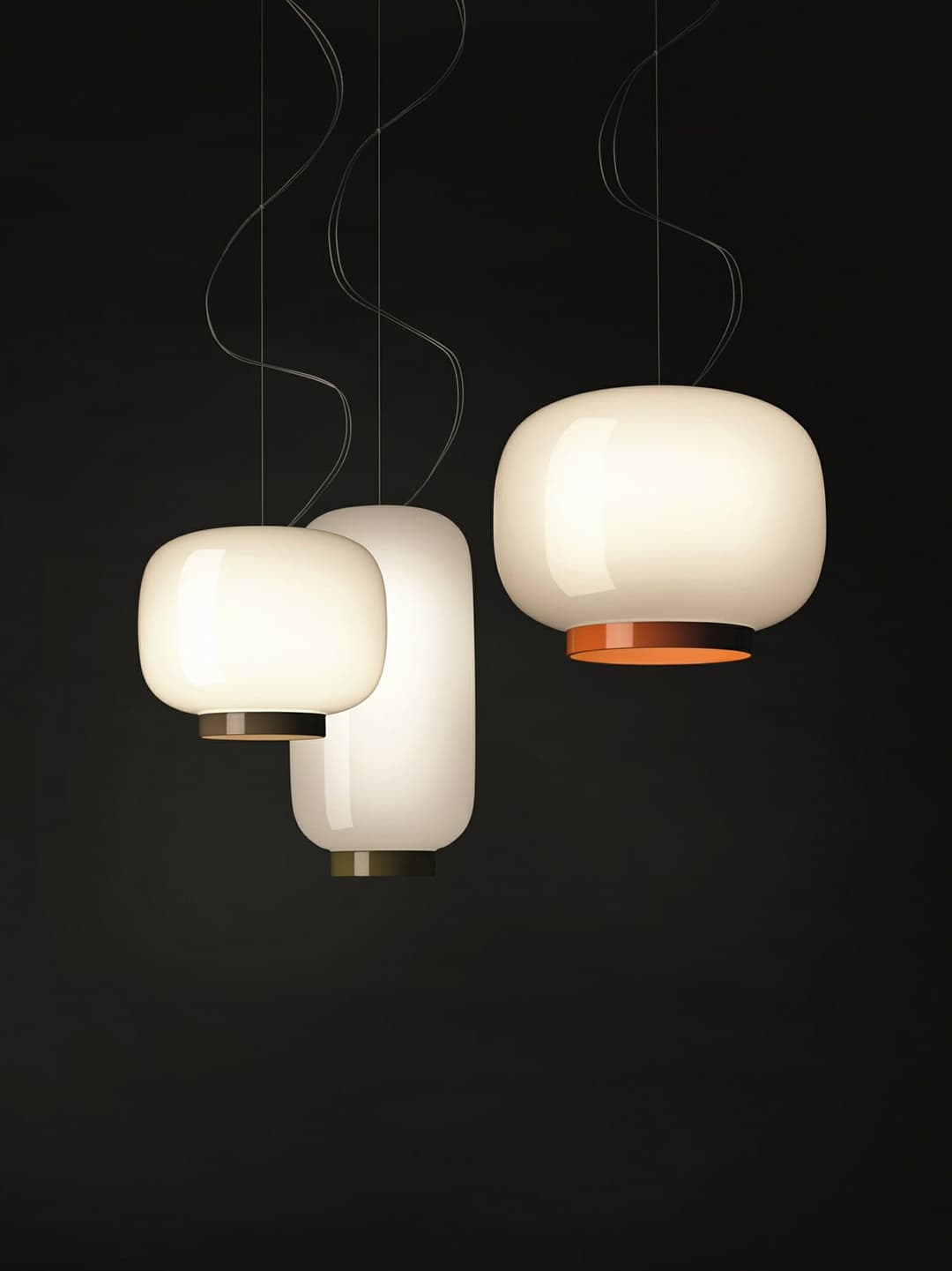 Chouchin 2 Reverse Pendelleuchte Weiß/Grün - Foscarini - Wohnzimmer - Glas