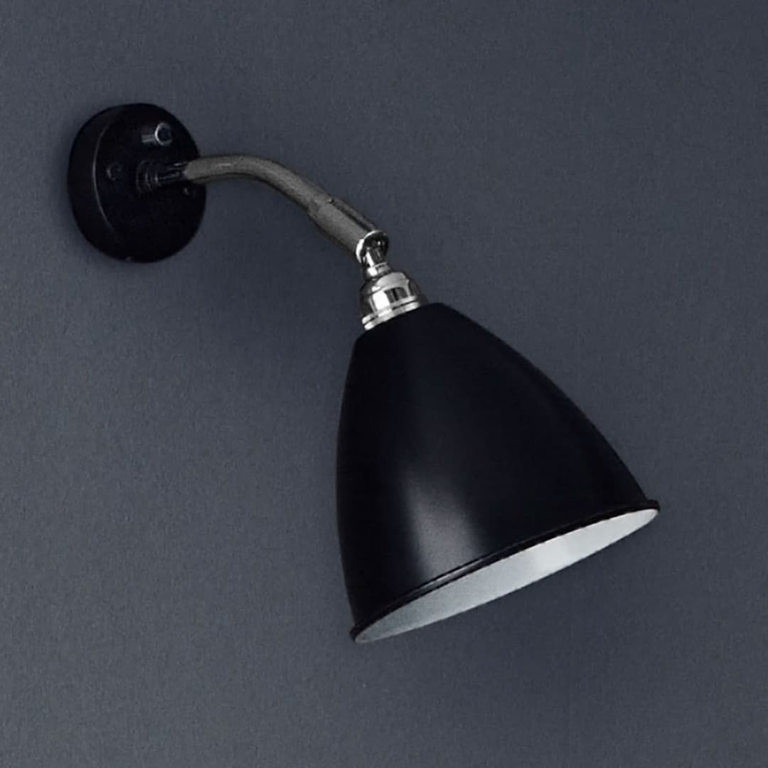 Bestlite BL7 Wandleuchte Ø 16 cm Schwarz/Chrom - GUBI - Wohnzimmer - Design - Metall - Einflammig