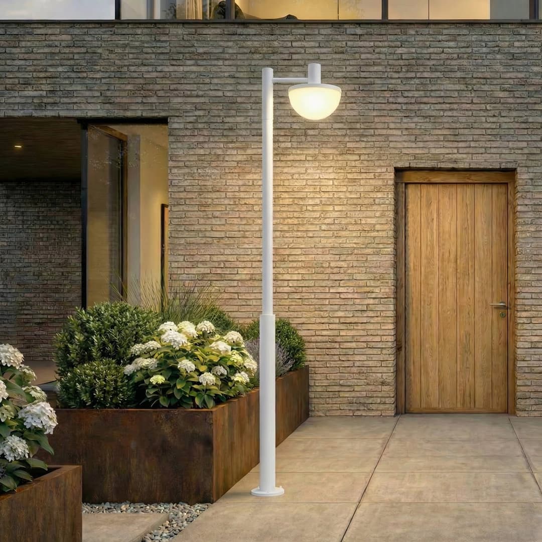 Toras LED-Außenleuchte, CCT, dimmbar, hellgrau, einflammig - Lucande - Modern - Aluminium