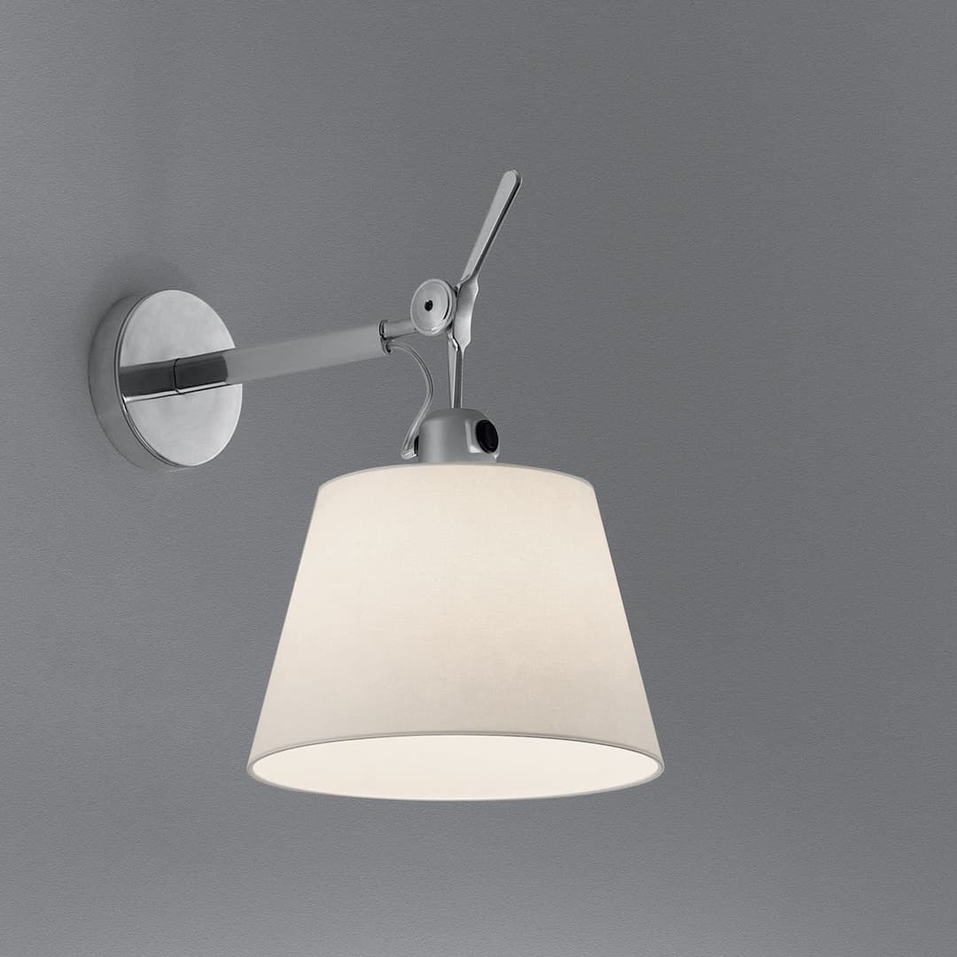 Tolomeo 18 Diffusore Designer-Wandlampe, weiß/alu - Artemide - Schlafzimmer - Metall - Einflammig