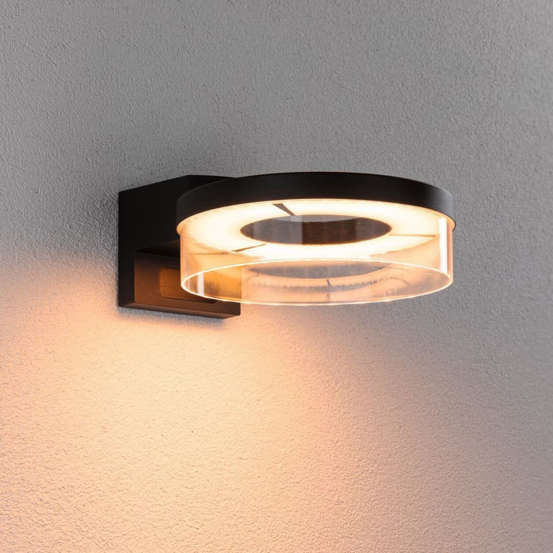 Capera LED-Wandleuchte, anthrazit, CCT, IP44 - Paulmann - Modern - Aluminium - Einflammig