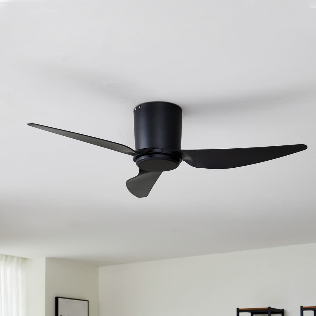 Aulo Deckenventilator Ø 123 cm schwarz leise DC - Lindby - Wohnzimmer - Modern - Metall