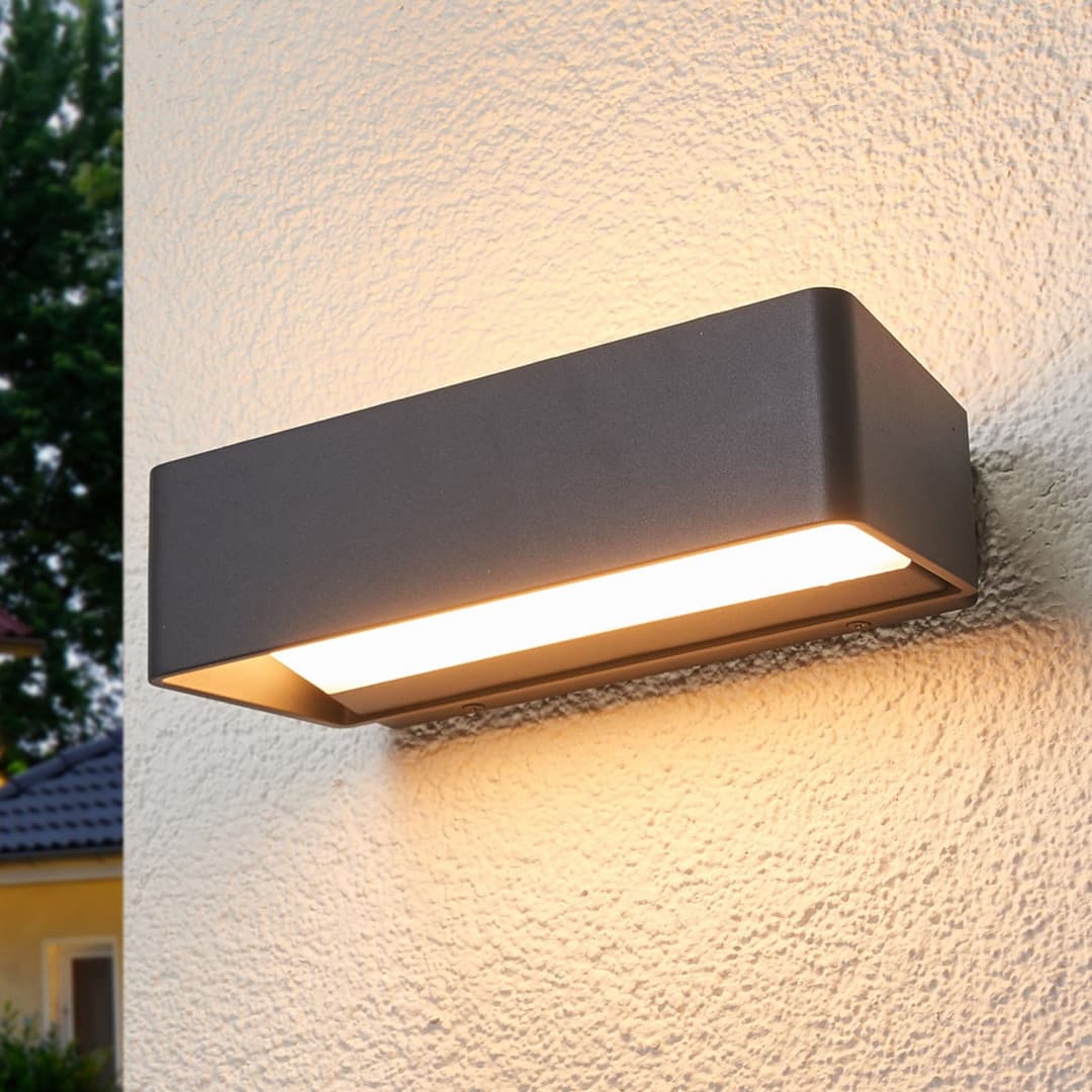 Logan Außenwandleuchte Antracite/White - Lucande Midvig - Balkon - Modern - Aluminium - Mehrflammig
