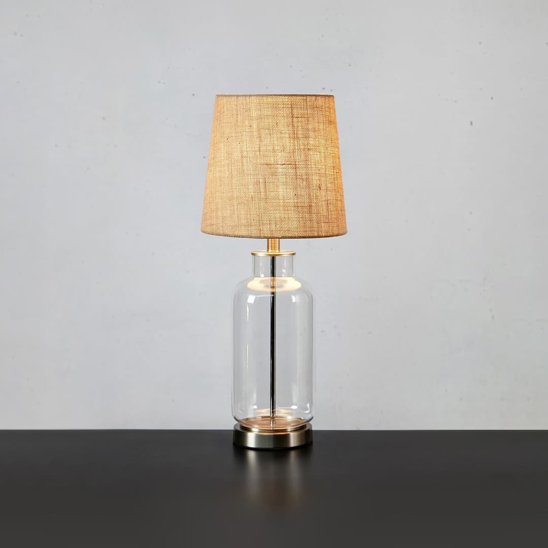 Costero Tischleuchte H61,5 Clear/Natural - Markslöjd - Wohnzimmer - Glas - Mit Schirm
