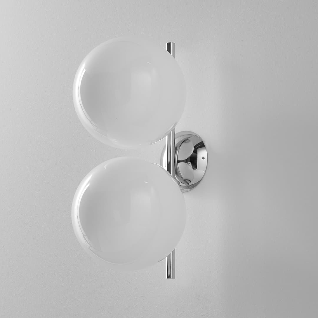 IC C/W1 Double Deckenleuchte/Wandleuchte Chrom - Flos - Wohnzimmer - Design - Glas - Kugel