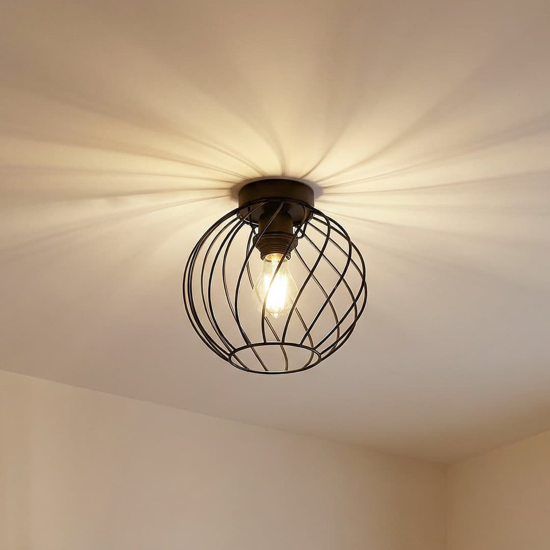 Danika Deckenleuchte Ø25 Schwarz - Lindby - Wohnzimmer - Modern - Metall - Einflammig