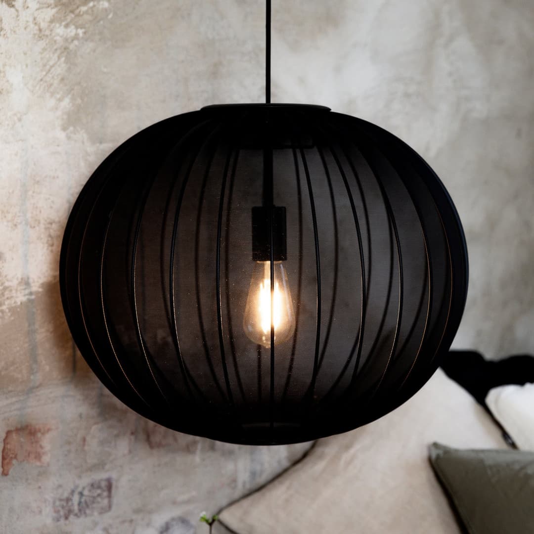 Florence Pendelleuchte Ø50 Black - Markslöjd - Wohnzimmer - Skandinavisch - Stoff / Textil - Mit Schirm