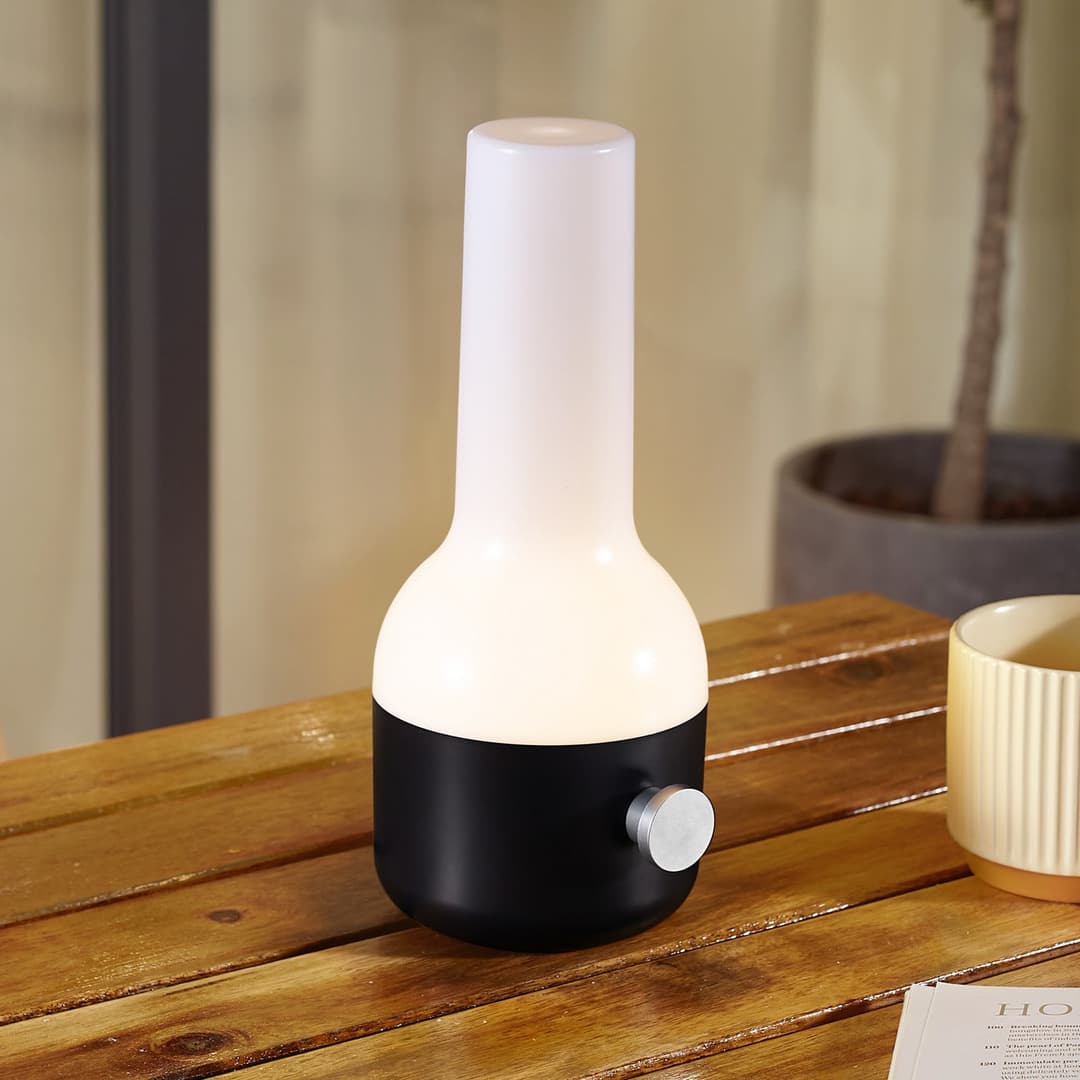 Isaline Portable Tischleuchte Dim. IP44 Schwarz - Lindby - Terrasse - Modern - Kunststoff