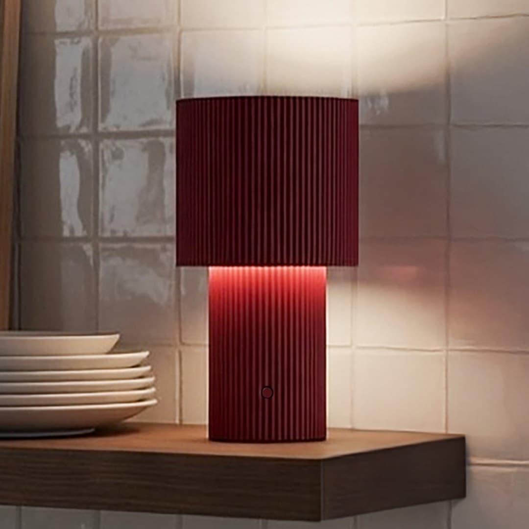 Iluma LED-Akku-Tischleuchte, rot, Höhe 22,1 cm - Herstal - Wohnzimmer - Modern - Aluminium - Einflammig