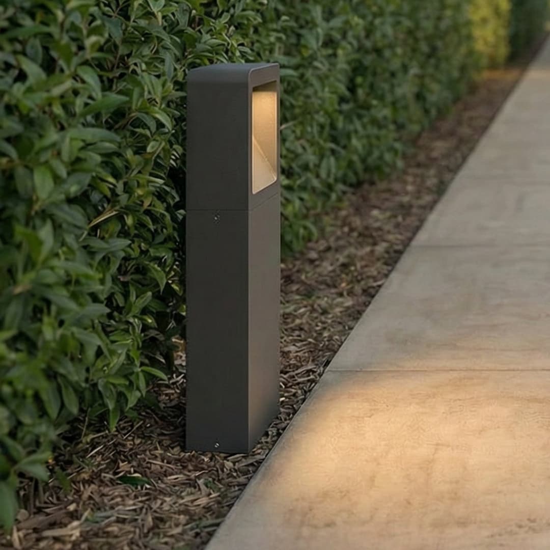 Leya LED Außen Gartenleuchte IP54 Graphite - Lucande - Terrasse - Modern - Aluminium - Einflammig